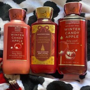 Bath & Body Works Winter Candy Apple and Bright Christmas Morning Set